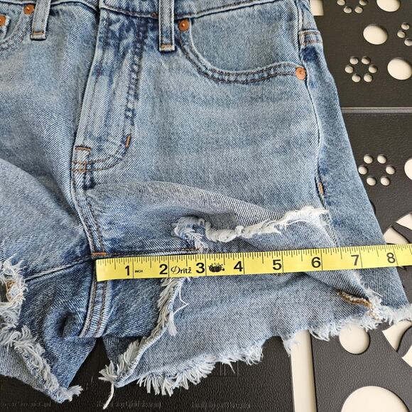Madewell Blue Denim Cut-Off High Waist Jean Short Shorts | Women's 23 - Picture 7 of 15